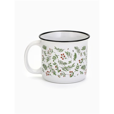 Кружка керамическая, новогодняя «Листья», 450 мл