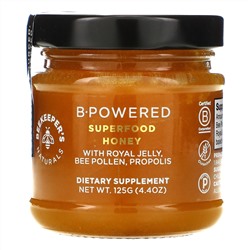 Beekeeper's Naturals, B. Powered Superfood Honey, 4.4 oz (125 g)