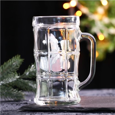 Кружка новогодняя пивная «100% Мужик!», 500 мл, 18+