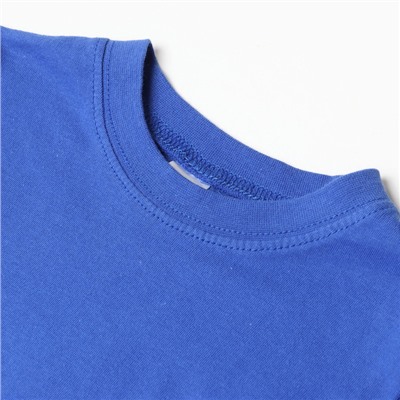 Футболка детская однотонная BONITO, синяя, рост 104 см