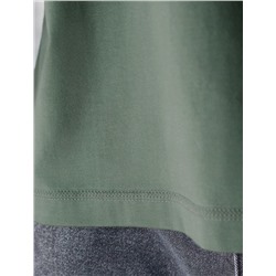 Футболка полуприлегающего кроя с принтом из премиального хлопка