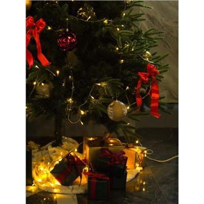 Гирлянда «Нить» 20 м, IP20, прозрачная нить, 200 LED, 8 режимов, 220 В, свечение тёплое белое