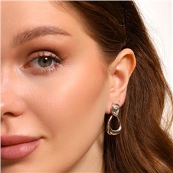 Серьги бижутерия с камнем, вставка: фианиты, цвет: прозрачный, арт.101.263