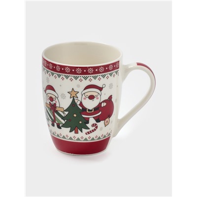 Кружка Доляна «Новогодний подарок», 370 мл, 12×8.5×10.5 см, фарфор, белая
