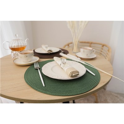 Салфетки сервировочные на стол Magistro «Лофт», 4 шт., d=38 см, зелёные