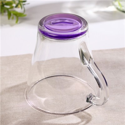 Кружка стеклянная «Джем», 250 мл, цвет фиолетовый