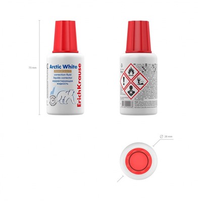 Штрих 20мл с кисточкой спирт ЕК6 Arctic White ErichKrause