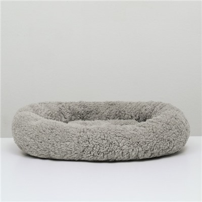 Лежанка для животных «Уют», мягкий мех, 50×42×11 см, серая