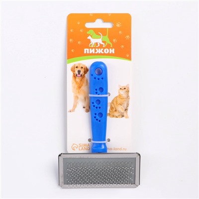 Пуходёрка «Лапки» средняя, 9×12 см, с каплями, синяя