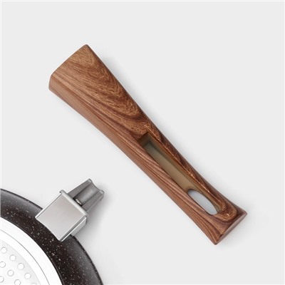 Сковорода Magistro Granit, d=24 см, съёмная ручка soft-touch, антипригарное покрытие, индукция, кованый алюминий, чёрная