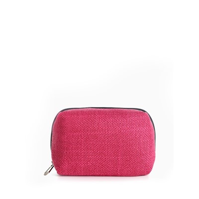 Косметичка женская на молнии, объёмная, маленькая, мягкая, на подкладке, малиновая
