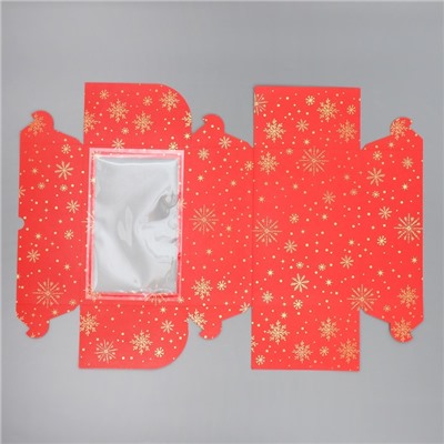 Коробка для капкейков складная с двусторонним нанесением «С Новым годом», 25×17×10 см