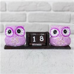 Деревянный календарь «Совы», 20×5×7 см, МИКС