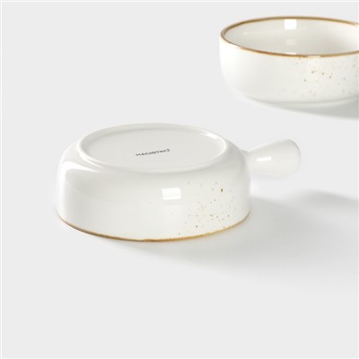 Кокотницы «Церера», набор 2 шт., d=15 см, 500 мл, фарфор, белые