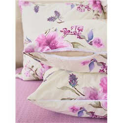 Постельное белье зима-лето из поплина с простыней на резинке - Джина