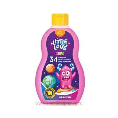 Свобода Little love Шампунь детский + гель для душа + пенна для ванны 3в1 Бабл гам 400 мл
