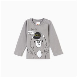 Лонгслив для мальчика, рост 74 см, серый