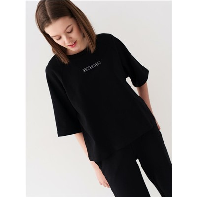 Комплект трикотажный для девочек: фуфайка (футболка), брюки