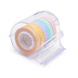 Набор клейкой бумажной ленты для заметок "Pastel" в диспенсере с отрезным ножом, размер диспенсера 75х55 мм, лента 8 ммx5 м, полный клеевой слой, 6 рулонов, 6 цветов, офсет 74 г/м², в пластиковой коробке