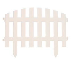 Ограждение декоративное, 35×210 см, 5 секций, пластик, белое, RENESSANS, Greengo