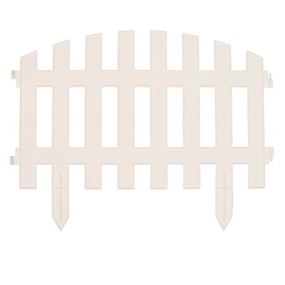 Ограждение декоративное, 35×210 см, 5 секций, пластик, белое, RENESSANS, Greengo