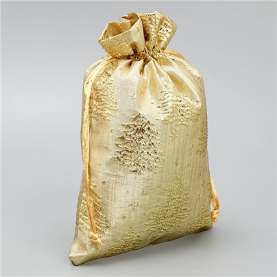 Мешочек подарочный новогодний парча «Золотые мгновения», 16×24 см ± 1.5 см