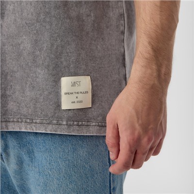 Футболка мужская MIST из вареного хлопка, серый, р-р M