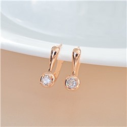 Серьги ювелирная бижутерия коллекция "Дубай", покрытие позолота, вставка: фианиты, цвет: прозрачный, арт.213.567