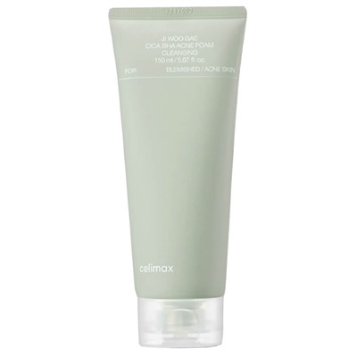Celimax Очищающая пенка с BHA-кислотой и центеллой Ji Woo Gae Cica BHA Acne Foam Cleansing