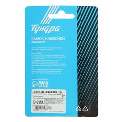 Замок навесной кодовый ТУНДРА ZK011, черный
