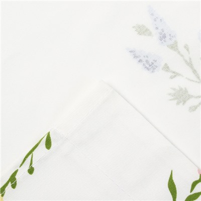 Шторы для кухни «Этель. Цветочек», 150×150 см - 2 шт., саржа 190 г/м², 100% хлопок