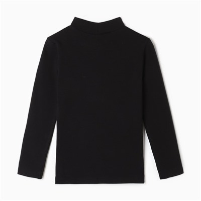 Термолонгслив для девочки, чёрный, рост 104-110 см