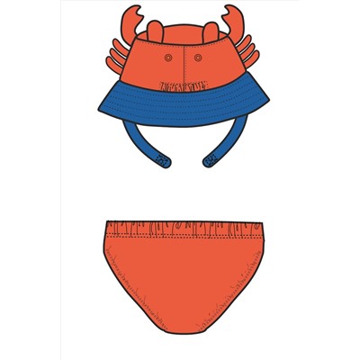 Комплект детский для мальчиков: плавки трикотажные, панама текстильная PLAYTODAY, 1126222