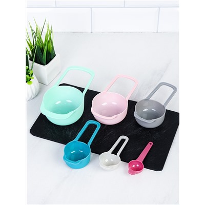 Мерные ложки 6 штук / KM-001 /уп 144/ Микс