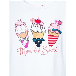 Комплект трикотажный для девочек: джемпер (футболка), шорты