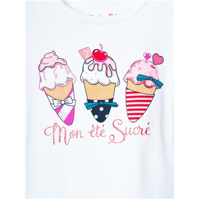 Комплект трикотажный для девочек: джемпер (футболка), шорты