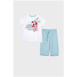 Комплект трикотажный для девочек: фуфайка (футболка), бриджи PLAYTODAY, 1073723