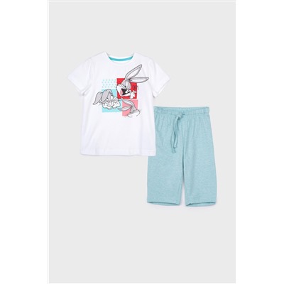 Комплект трикотажный для девочек: фуфайка (футболка), бриджи PLAYTODAY, 1073723