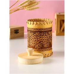 Туес шитый «Шишки», банка для хранения, береста