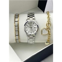 Подарочный набор для женщин часы, 2 браслета + коробка #22853082