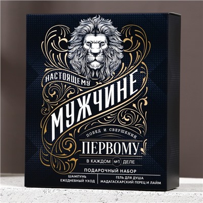 Подарочный набор «Настоящему мужчине», гель для душа и шампунь для волос, 2×250 мл, HARD LINE