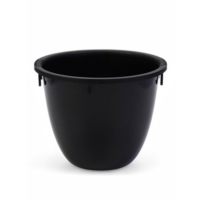 Кашпо для цветов «Жемчужина», 7 л, d=36 см, h=22 см, пластик, со вставкой, цвет графитовый