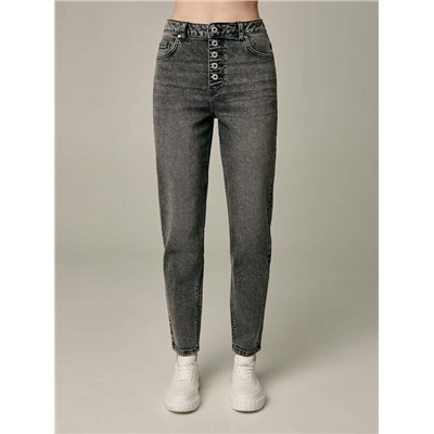 Mom Fit CONTE CON-607 Джинсы mom на пуговицах из денима оксидной варки