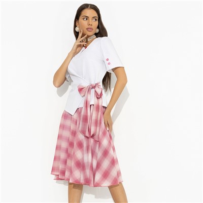 Костюм с юбкой комбинированный, Больше чем стиль (2 в 1, воздушно-розовый)