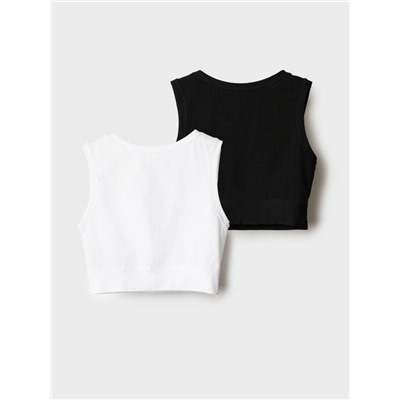 Топ трикотажный для девочек, 2 шт в комплекте