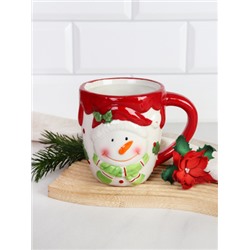 Кружка 400 мл Снеговик / YJ3002В /уп 48/ новогодняя/подарочная упаковка