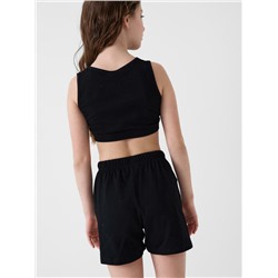 Комплект трикотажный для девочек: топ, шорты