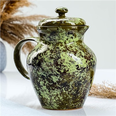 Кувшин Борисовская керамика «Малахит», 1.7 л, 22×15 см, зелёный