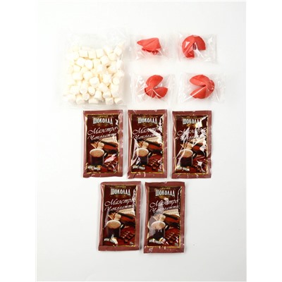 Подарочный набор новогодний «Зима-время любить»: горячий шоколад, маршмеллоу, печенье с предсказаниями