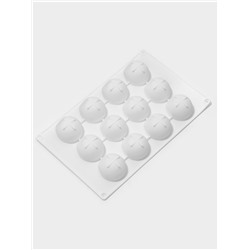 Форма для муссовых десертов и выпечки Доляна «Бабл», 29×18×3 см, 12 ячеек (5×4.5 см), силикон, белая